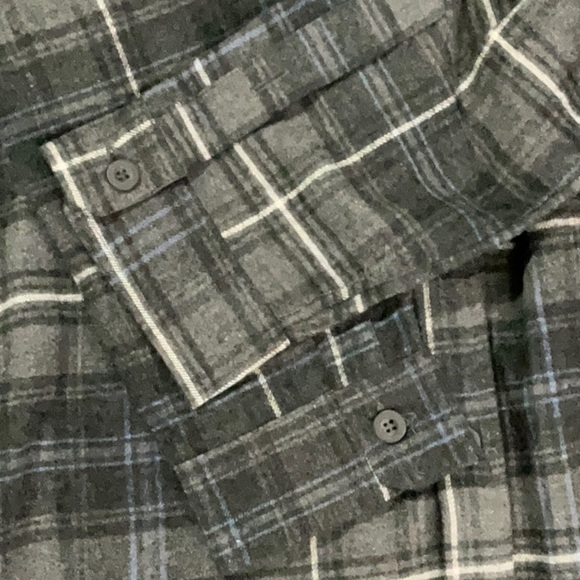 Burnside Charcoal Plaid Hooded Shirt Jacket - Picture 4 of 6